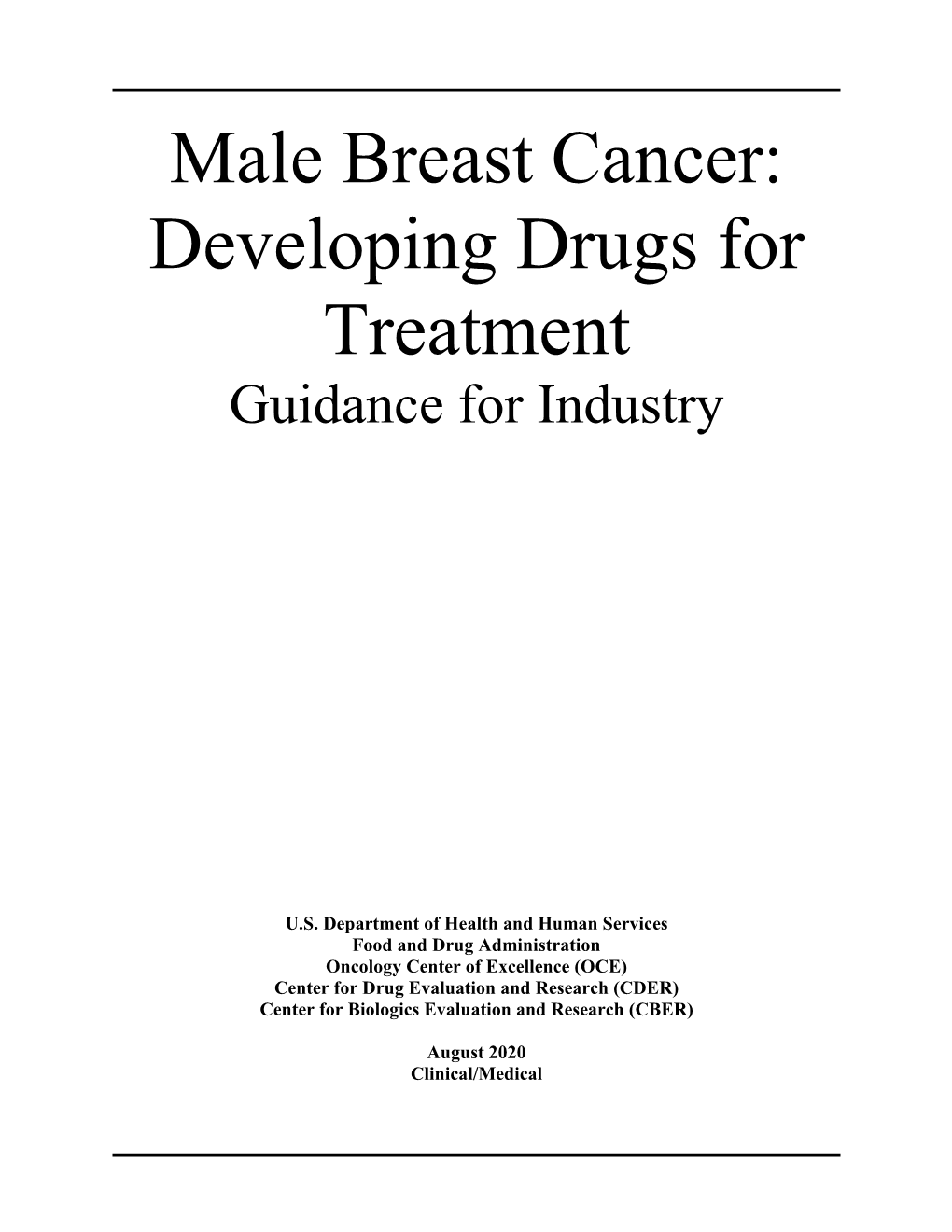 FDA: Male Breast Cancer: Developing Drugs for Treatment