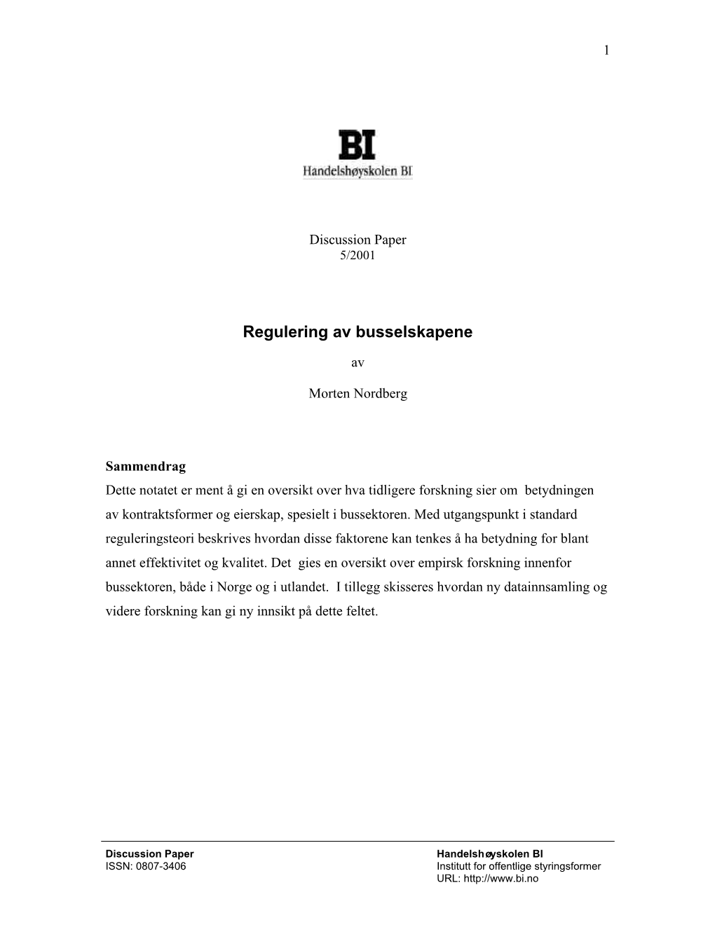 Regulering Av Busselskapene