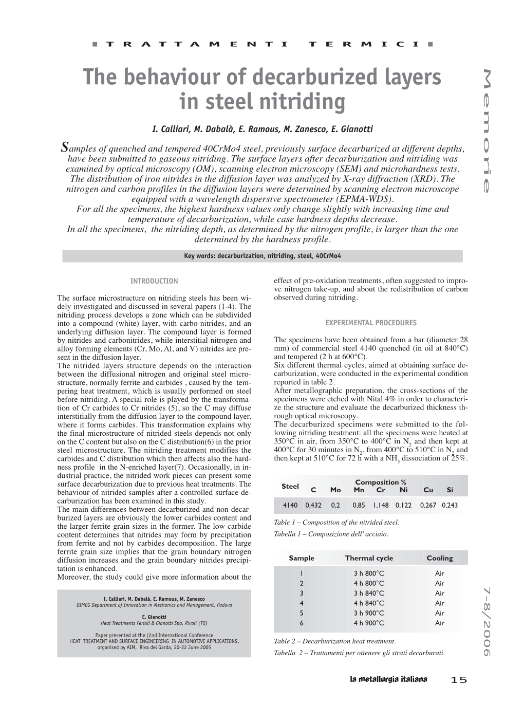 The Behaviour of Decarburized Layers in Steel Nitriding