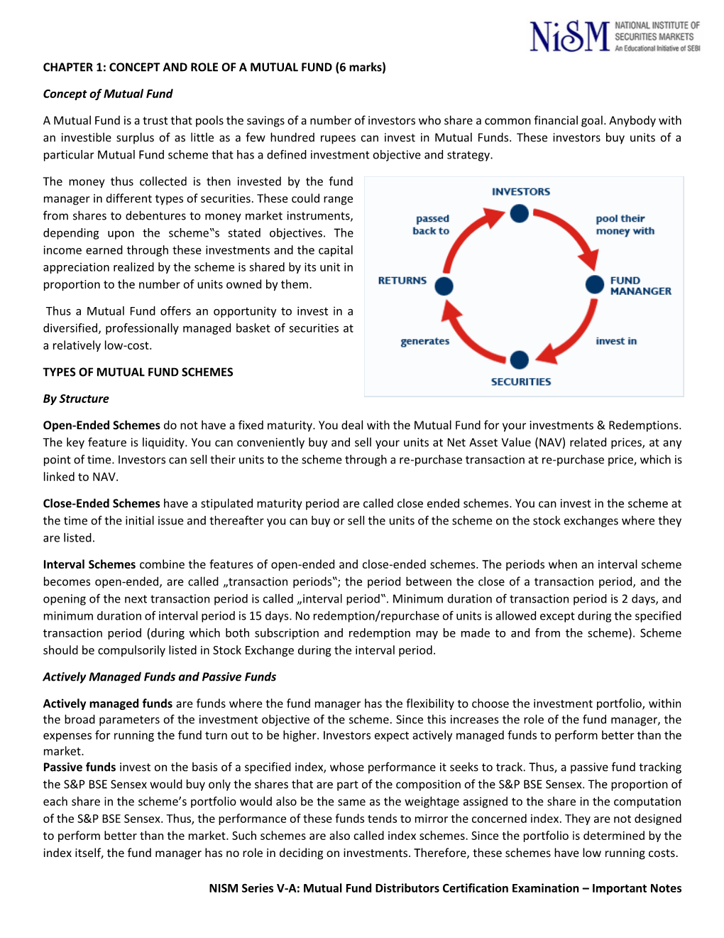 Mutual Fund Distributors Certification Examination – Important Notes