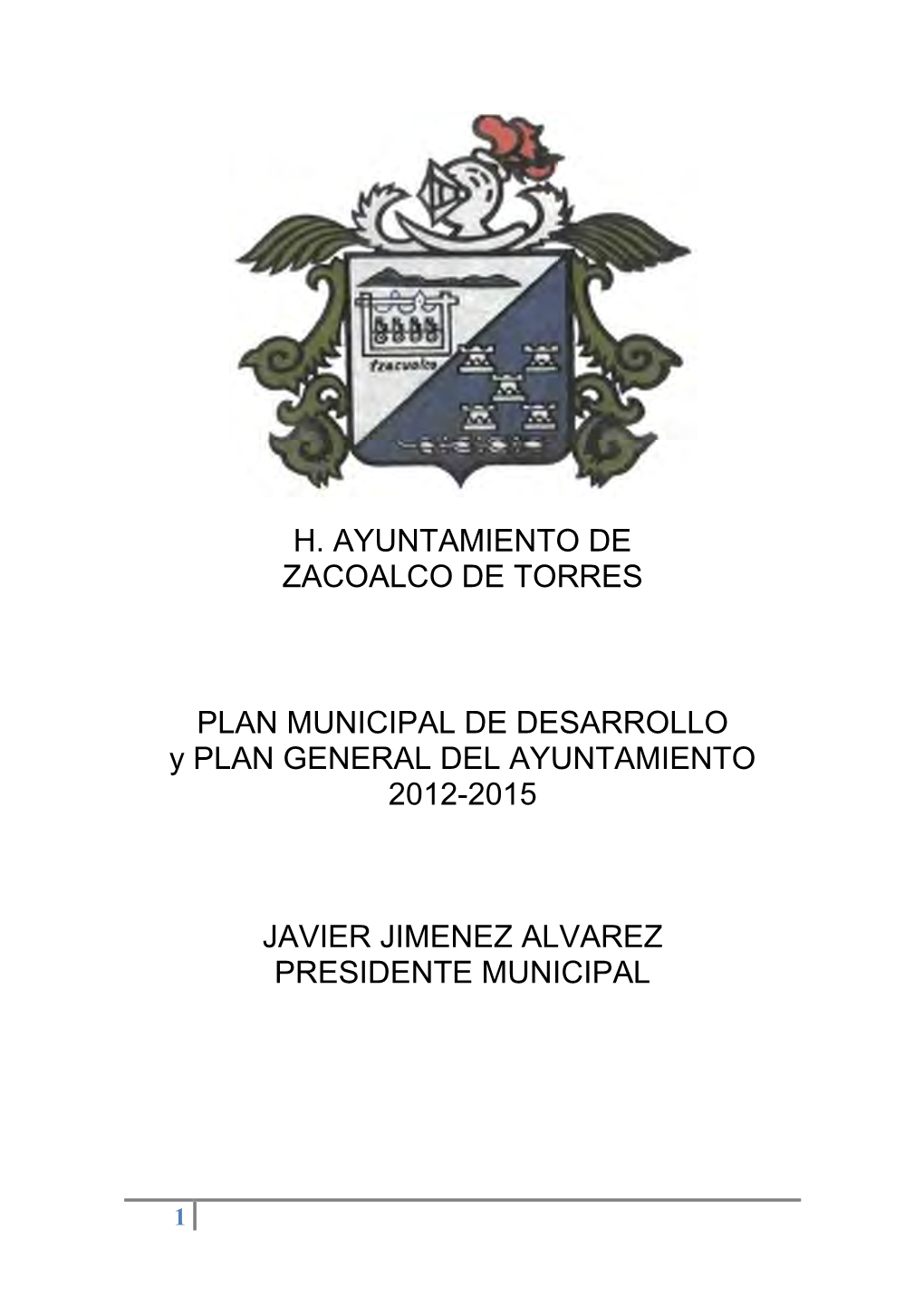 H. Ayuntamiento De Zacoalco De Torres Plan Municipal De