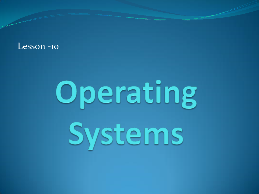 Operating Systems