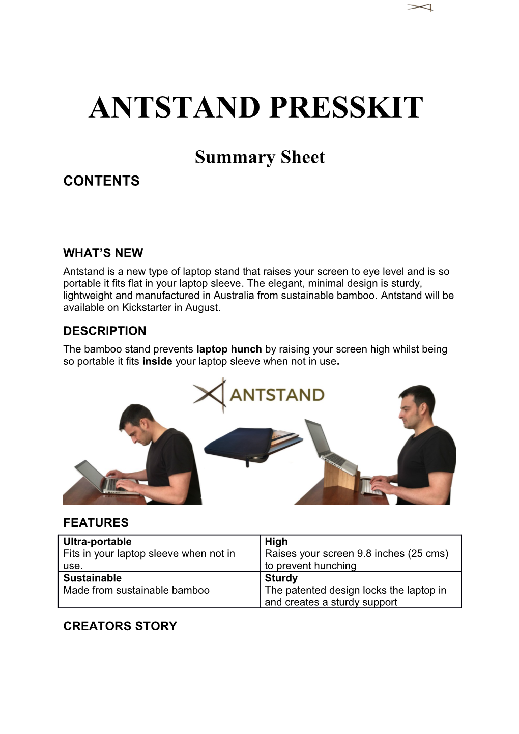 Antstand Presskit