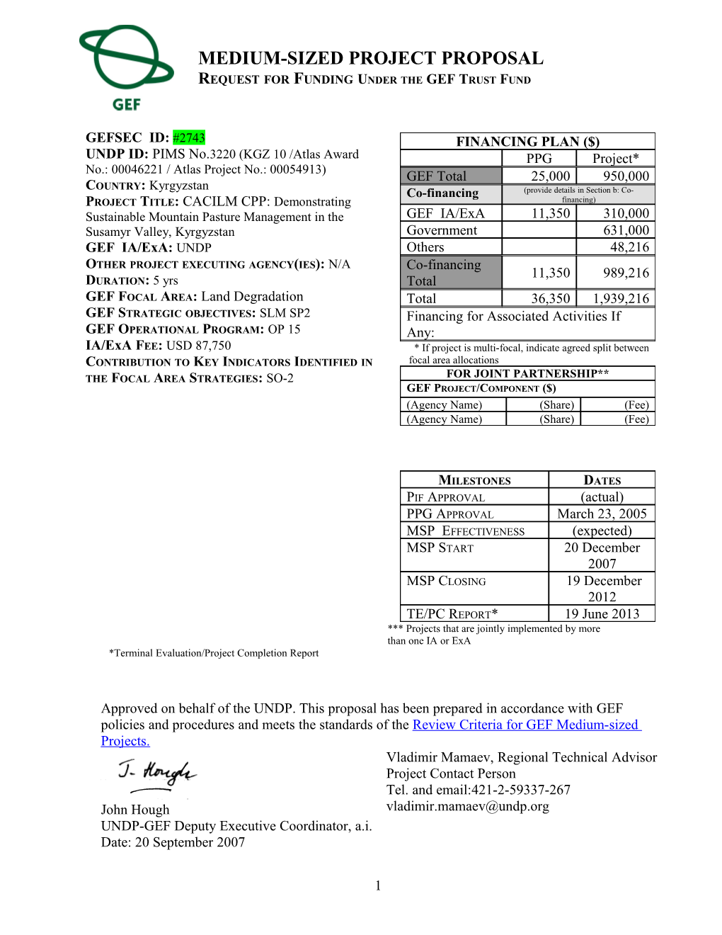 Financing Plan (In Us$) s15