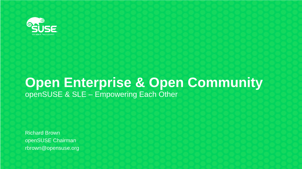 SUSE® Linux Enterprise Adopting Upstream Innovation