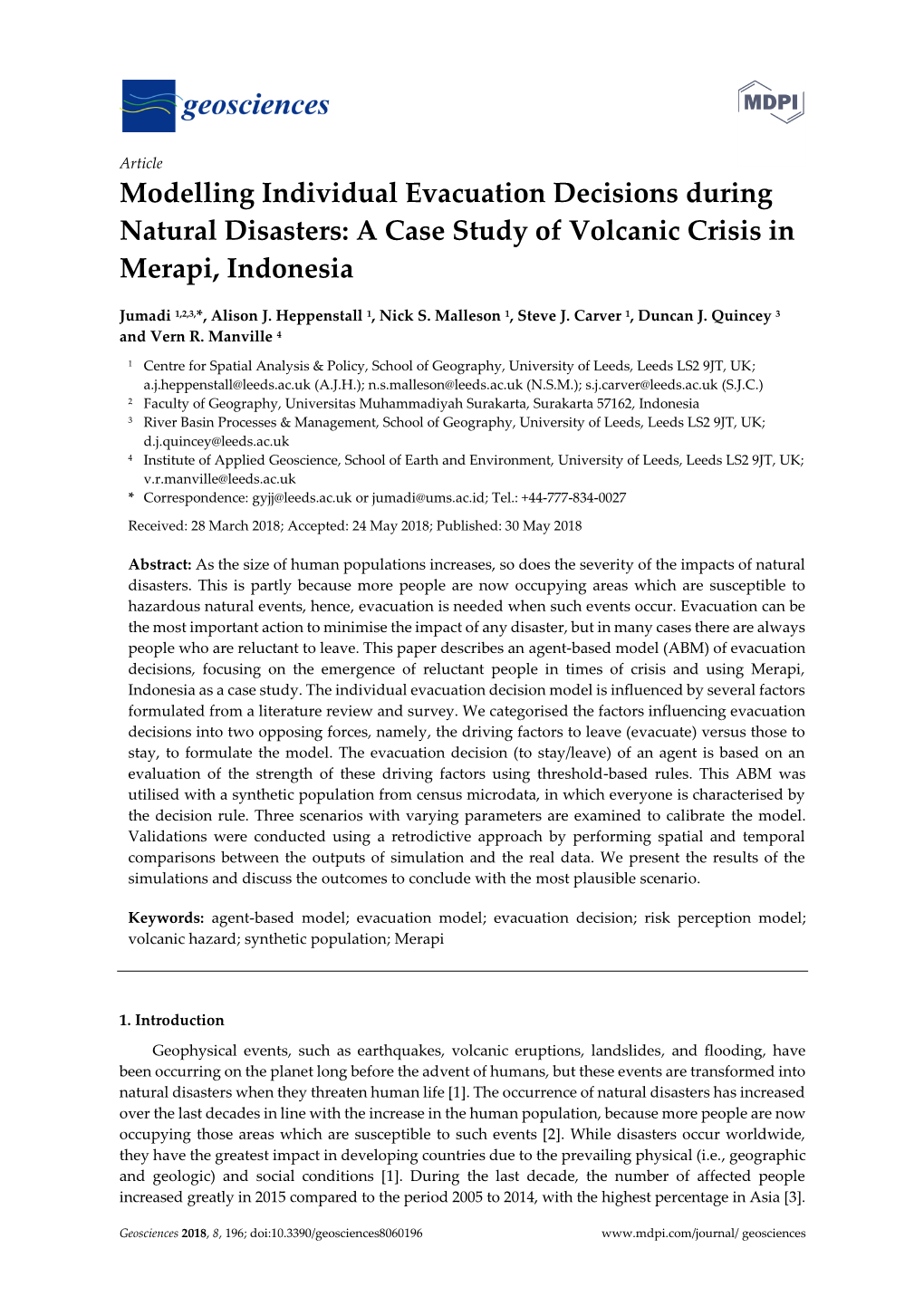 A Case Study of Volcanic Crisis in Merapi, Indonesia