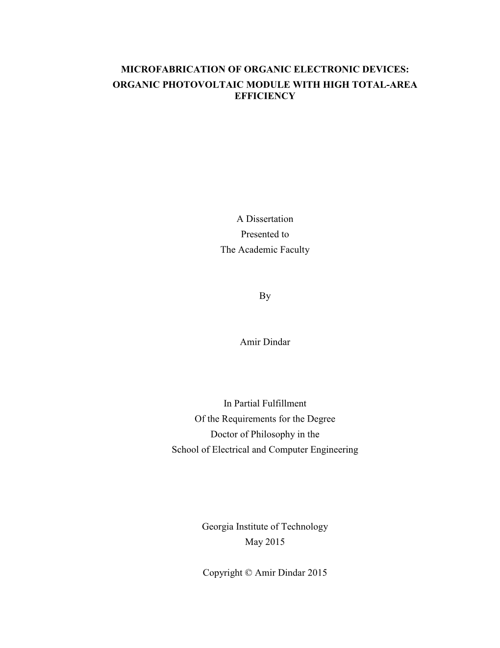 Organic Photovoltaic Module with High Total-Area Efficiency