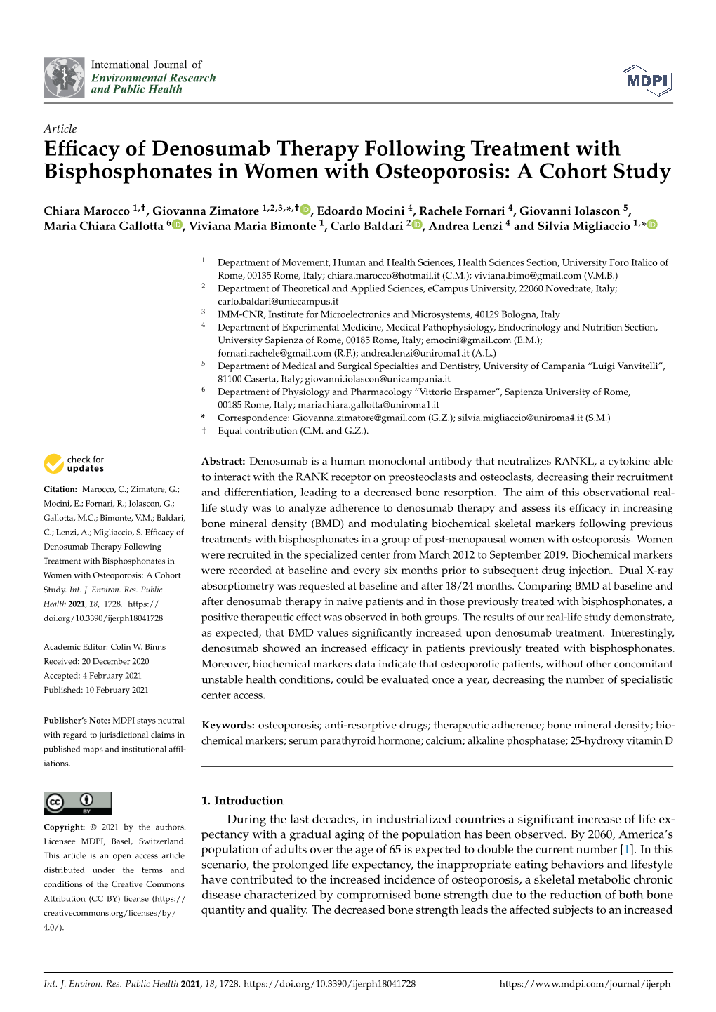 Efficacy of Denosumab Therapy Following Treatment With