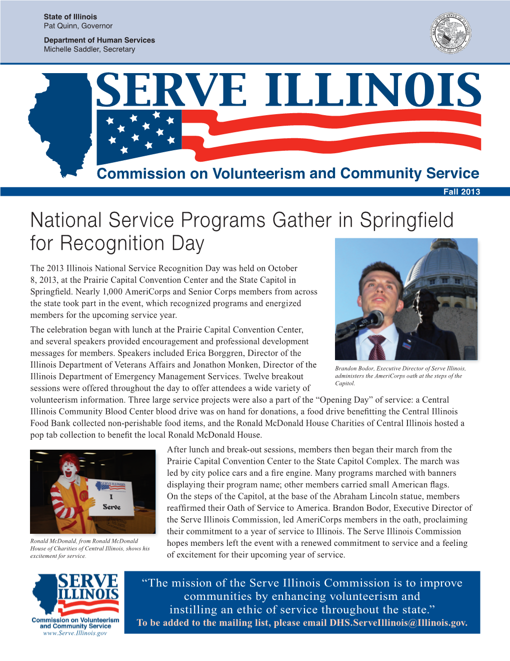 Fall 2013 Serve Illinois Newsletter