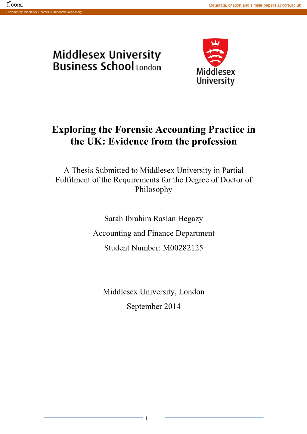 Forensic Accounting Practice in the UK: Evidence from the Profession