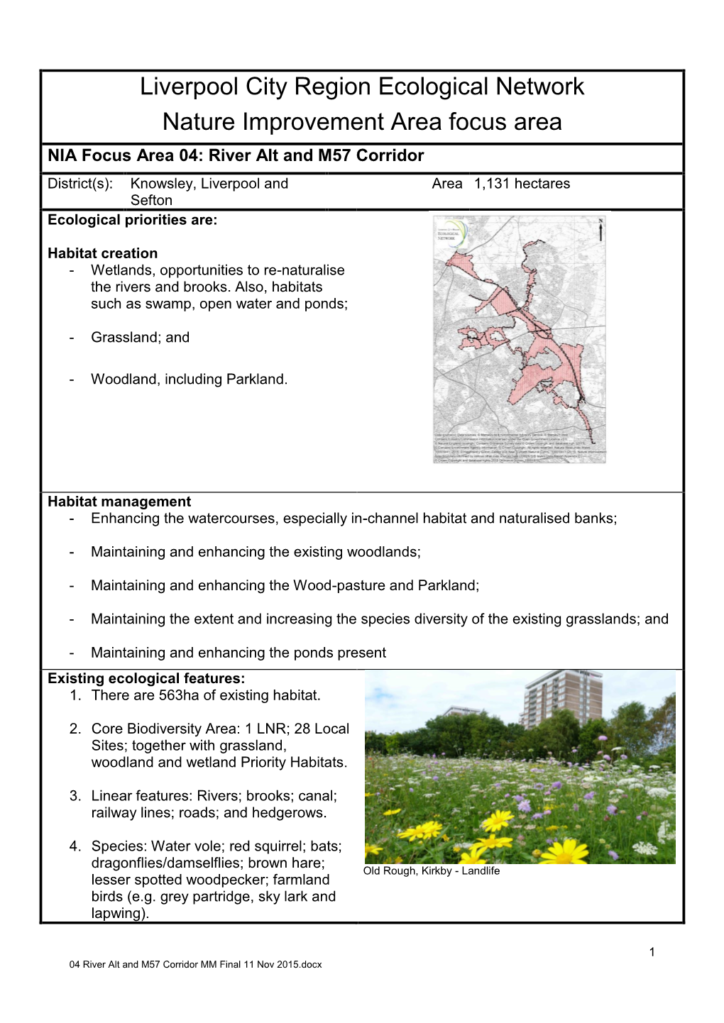 Liverpool City Region Ecological Network Nature Improvement Area