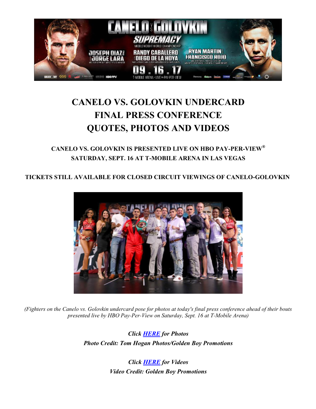 Canelo Vs. Golovkin Undercard Final Press Conference Quotes, Photos and Videos
