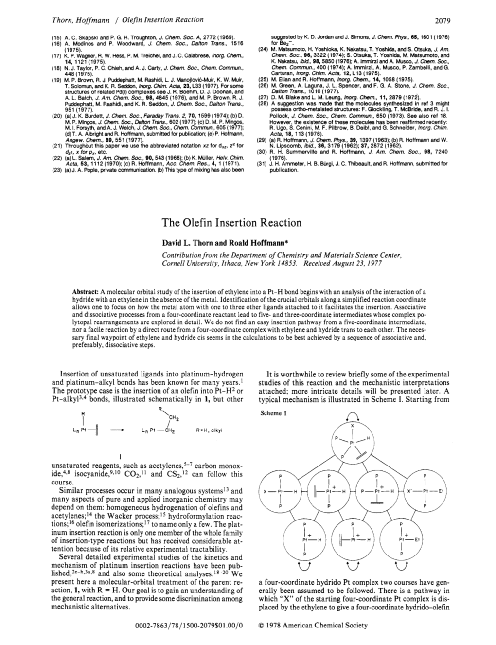 The Olefin Insertion Reaction