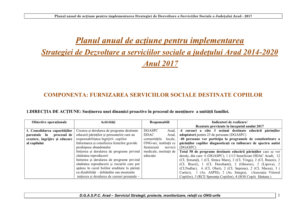 Planul Operaţional Pentru Implementarea