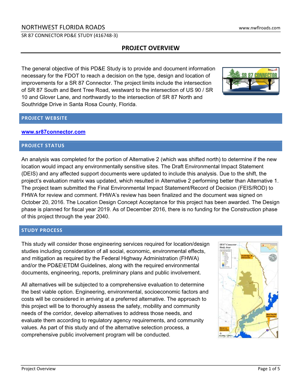 Northwest Florida Roads Project Overview