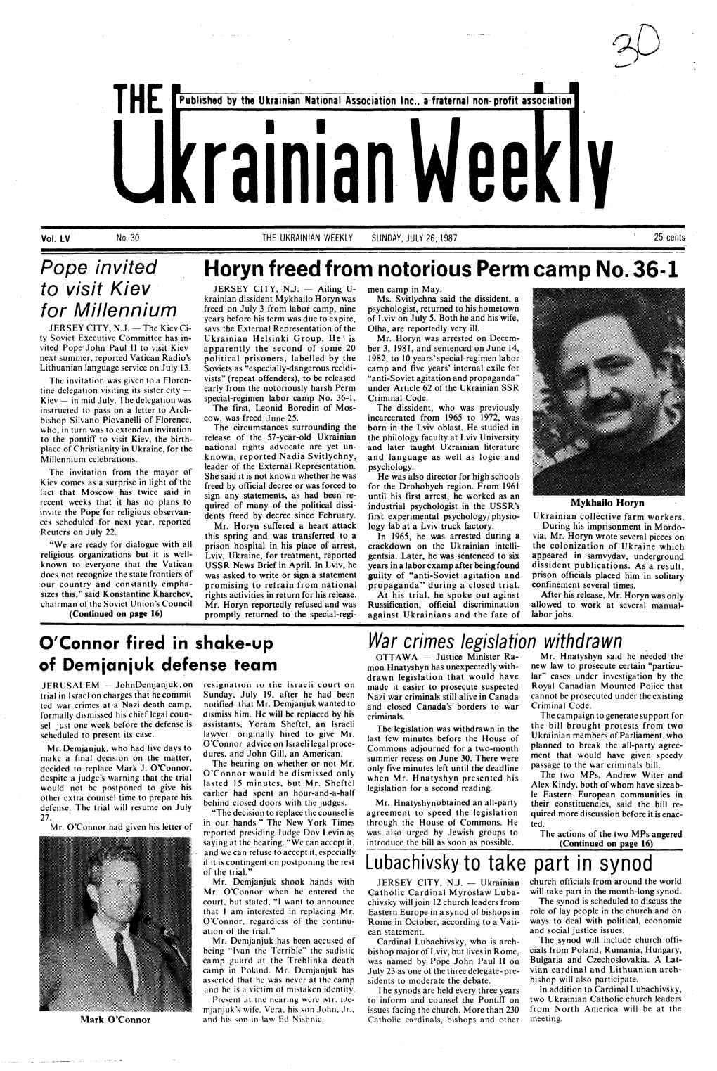 The Ukrainian Weekly 1987, No.30