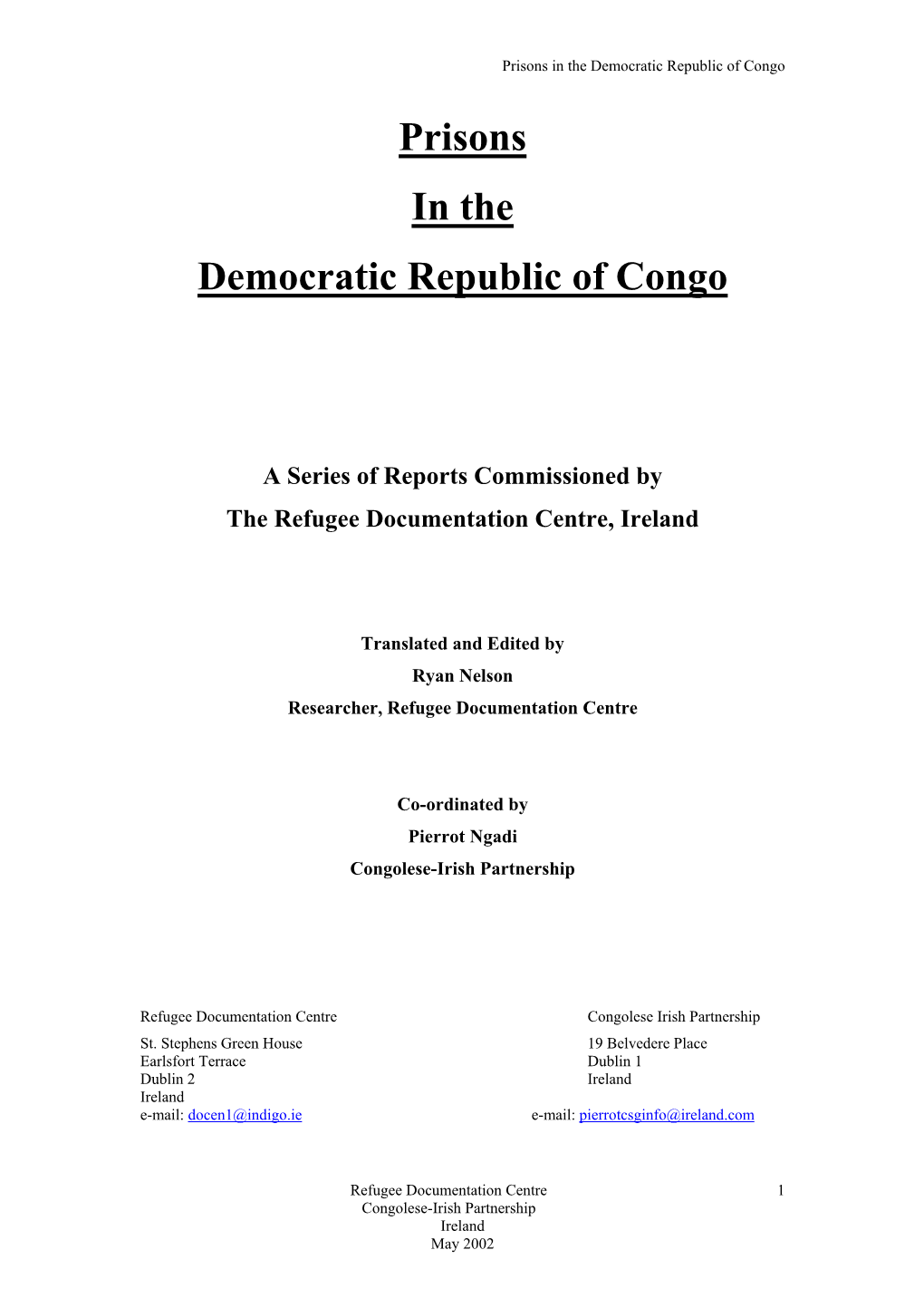 Prisons in the Democratic Republic of Congo