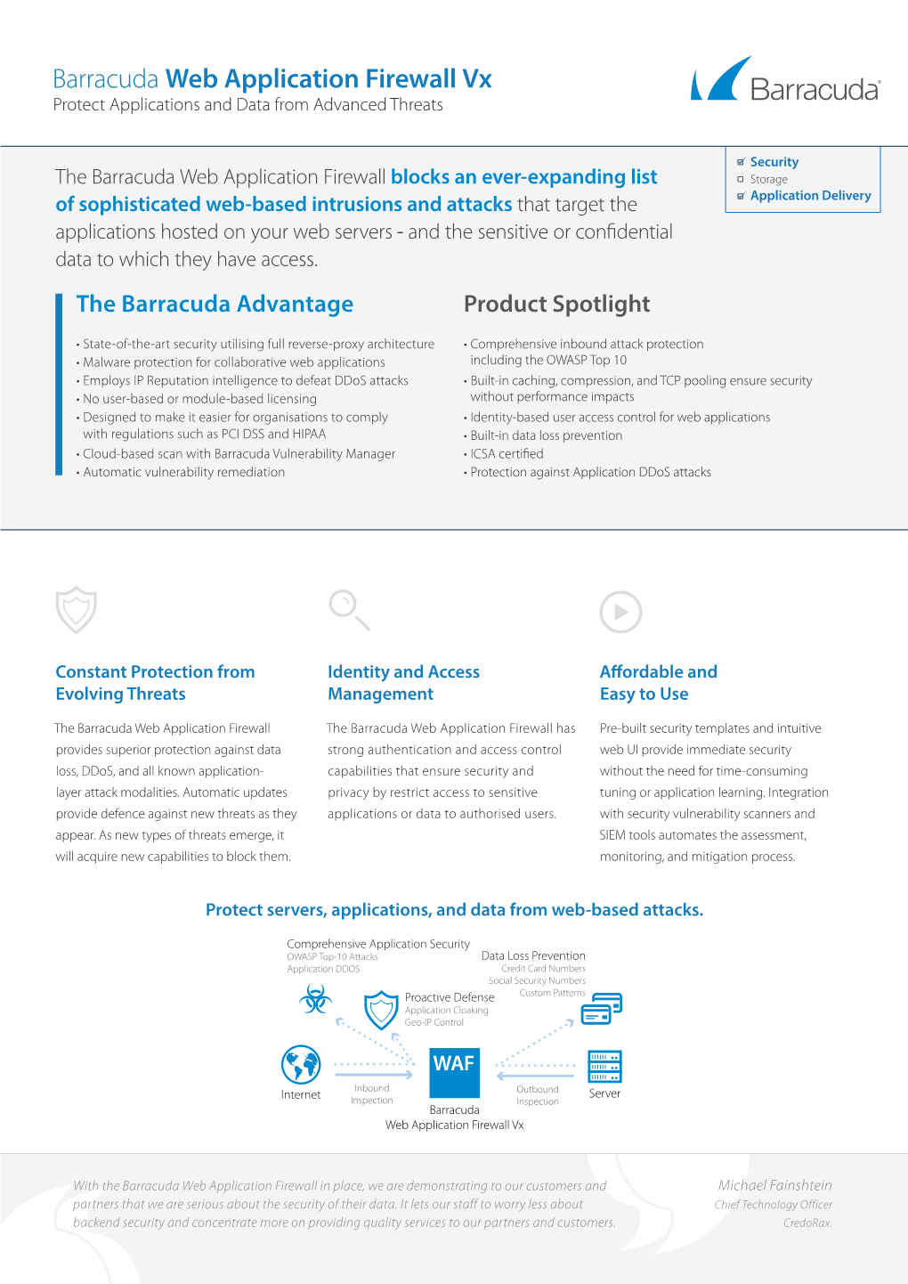 Barracuda Web Application Firewall Vx Protect Applications and Data from Advanced Threats