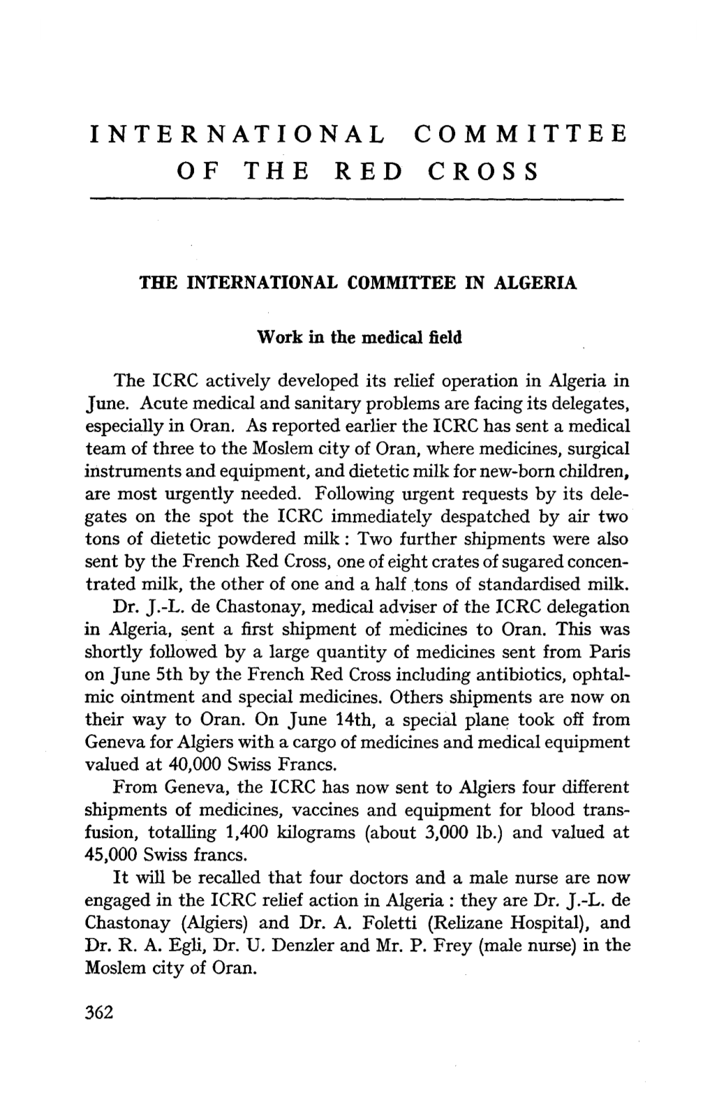 The International Committee in Algeria