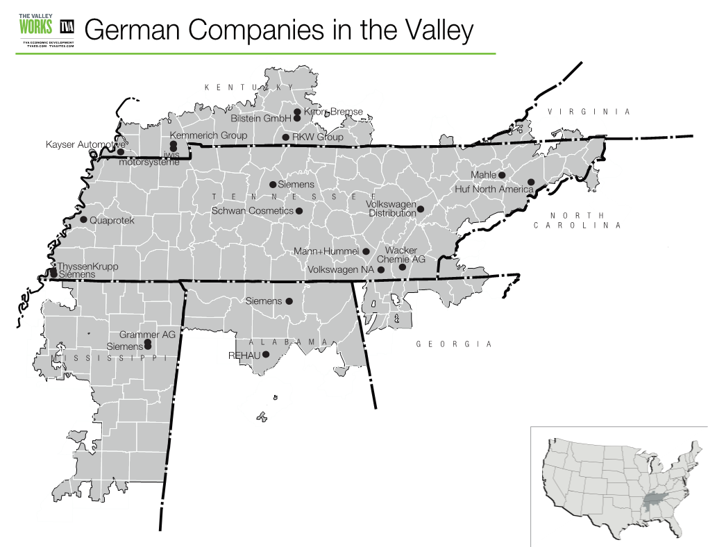 German Companies in the Valley Region Map 69