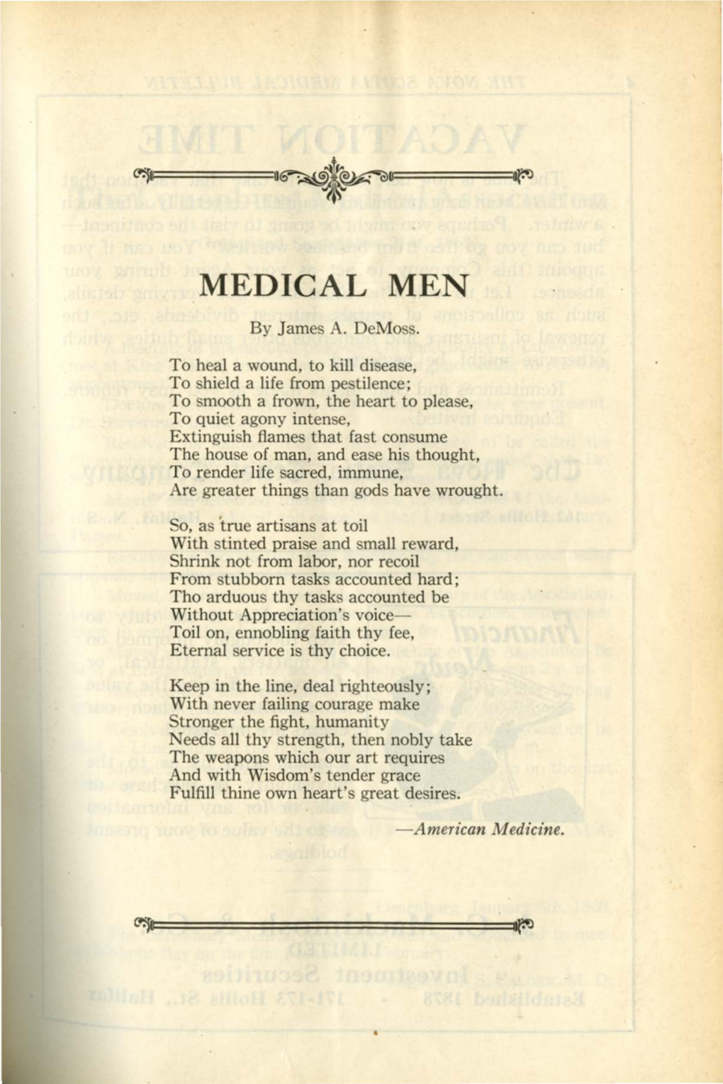 MEDICAL MEN by James A
