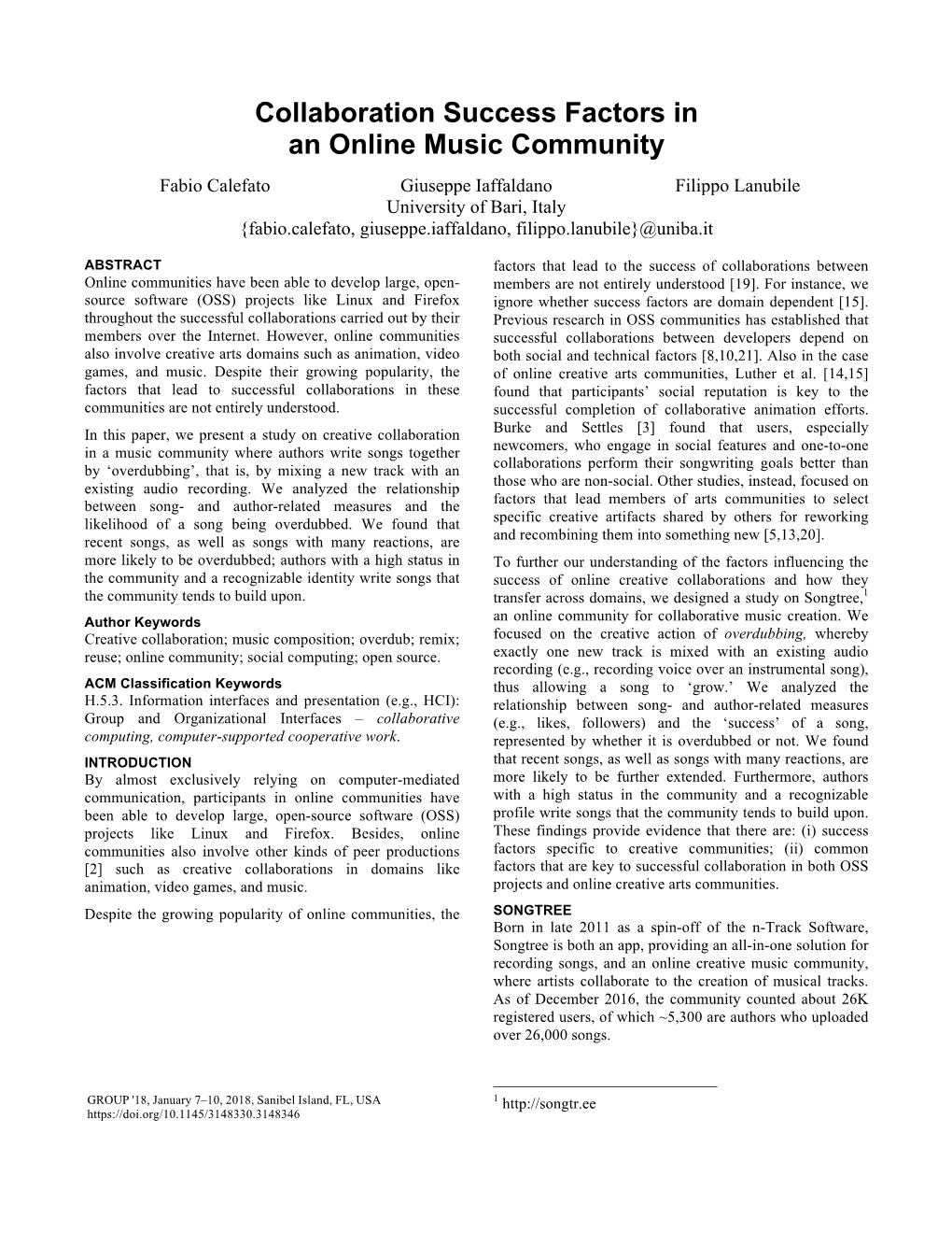 Collaboration Success Factors in an Online Music Community