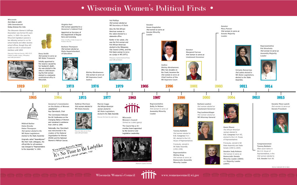 • Wisconsin Women's Political Firsts •