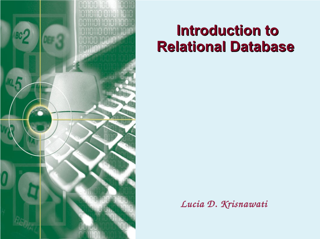 Introduction to Relational Database