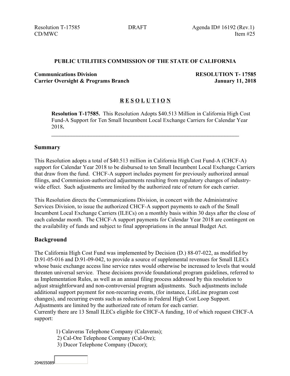 Public Utilities Commission of the State of California s70