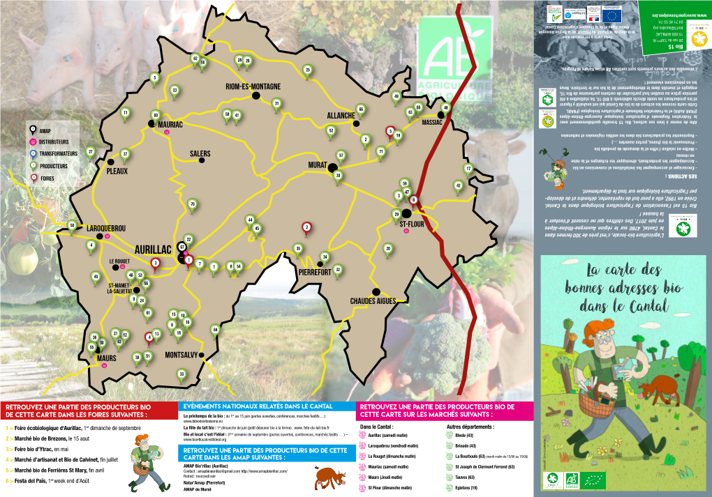 La Carte Des Bonnes Adresses Bio Dans Le Cantal