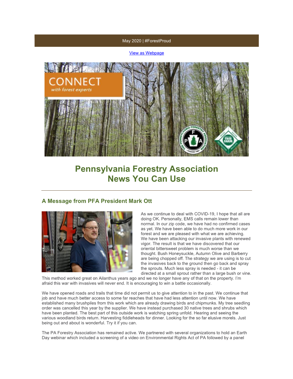 PFA May 2020 Newsletter