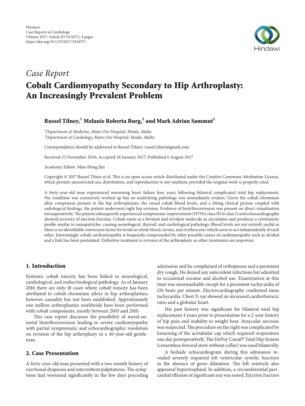 Cobalt Cardiomyopathy Secondary to Hip Arthroplasty: an Increasingly Prevalent Problem