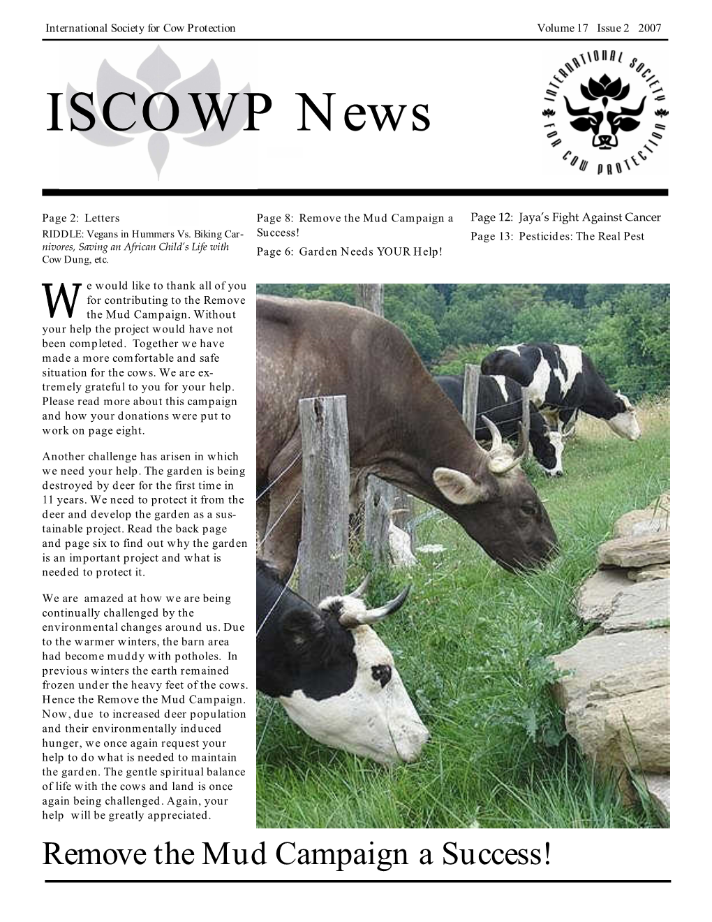 Volume 17 Issue 2 2007 ISCOWP News