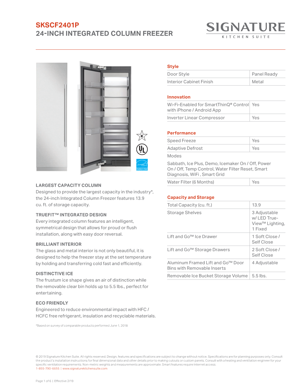 Skscf2401p 24-Inch Integrated Column Freezer