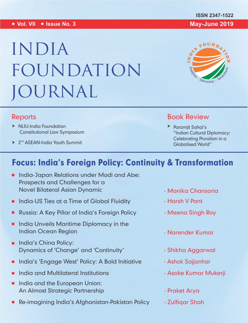 India Foundation Journal May June 2019