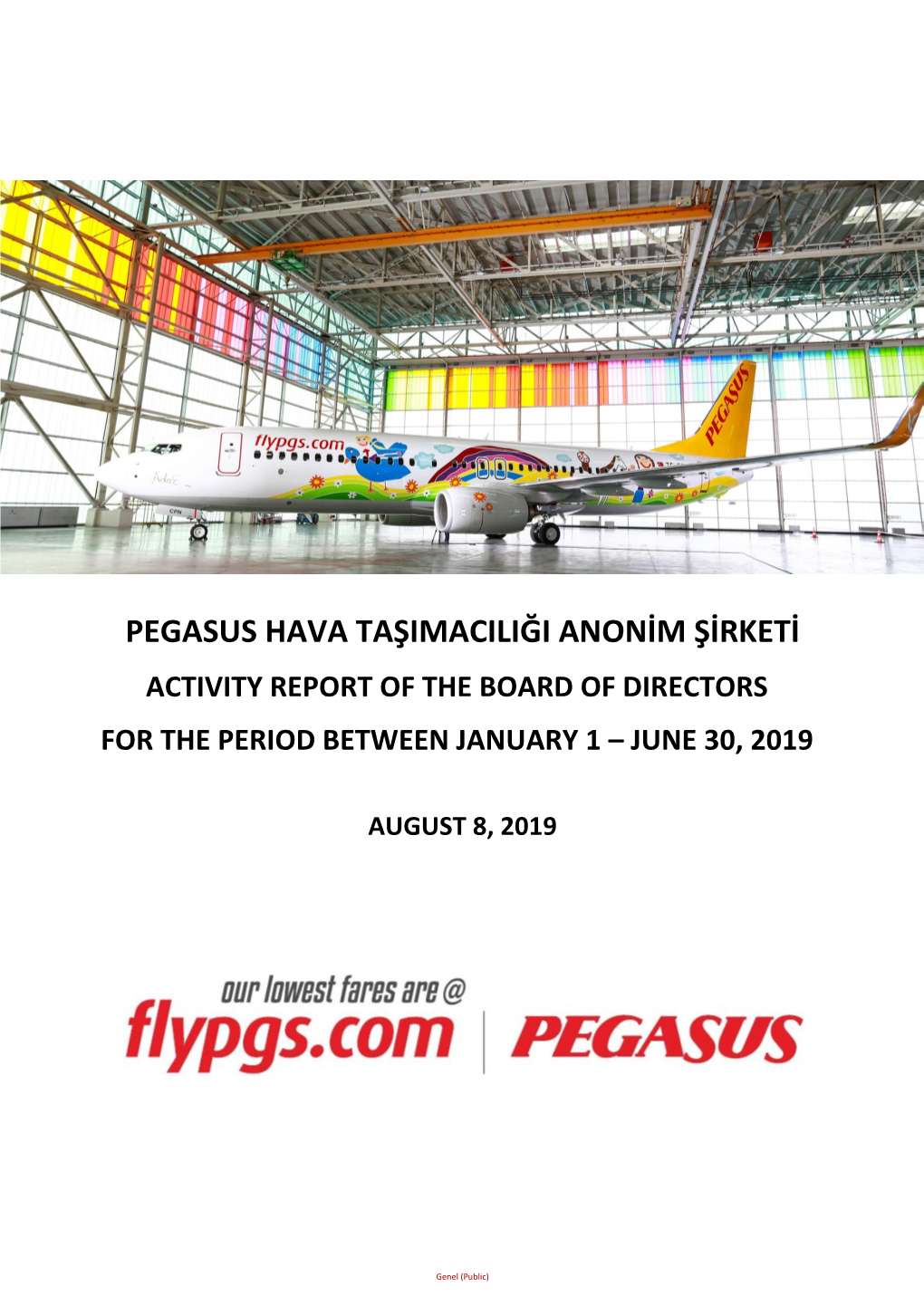 Pegasus Hava Taşimaciliği Anonim Şirketi Activity Report of the Board of Directors for the Period Between January 1 – June 30, 2019