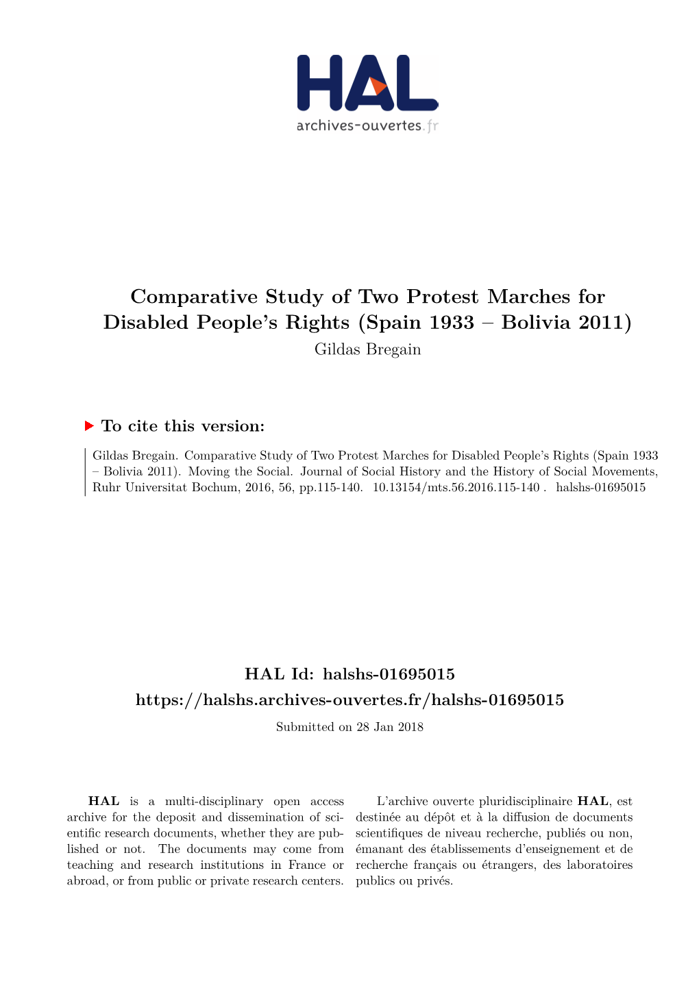 Comparative Study of Two Protest Marches for Disabled People's Rights