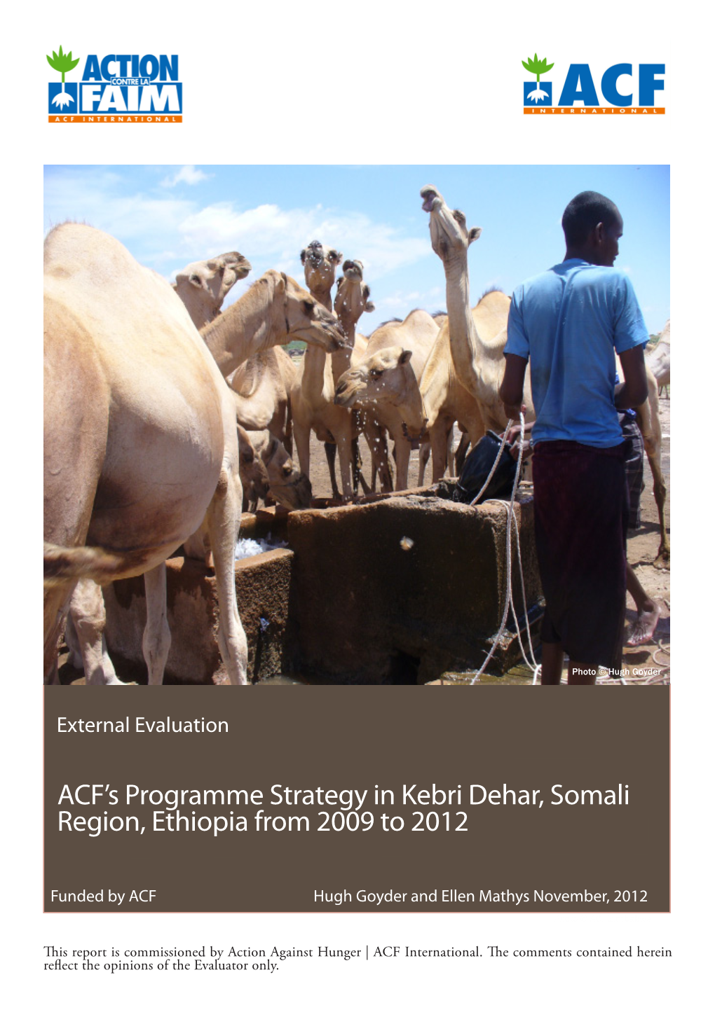 ACF's Programme Strategy in Kebri Dehar, Somali Region, Ethiopia
