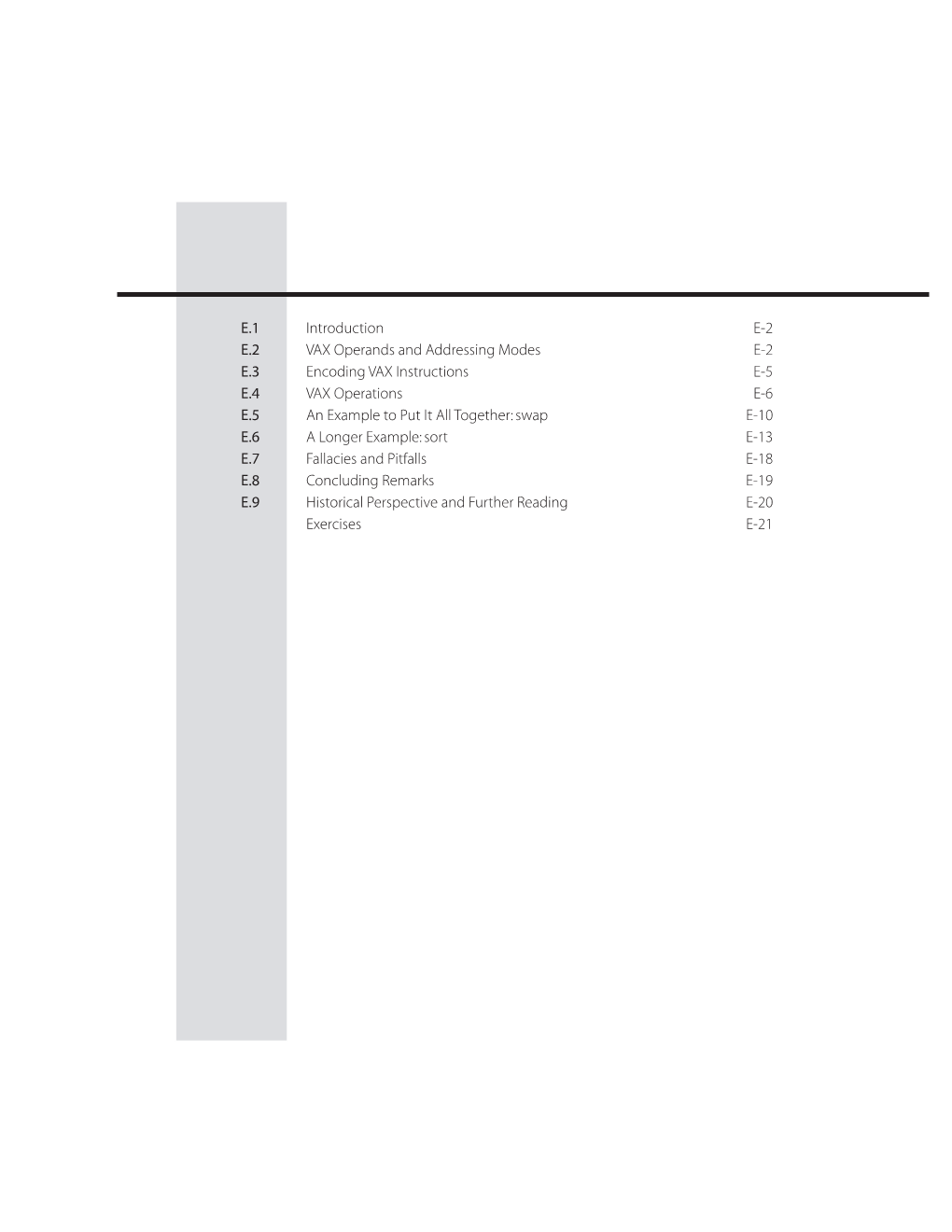 Appendix E Another Alternative to RISC: the VAX Architecture