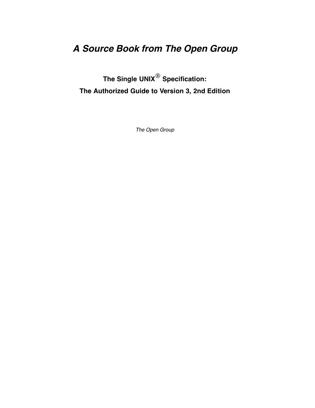 A Source Book from the Open Group