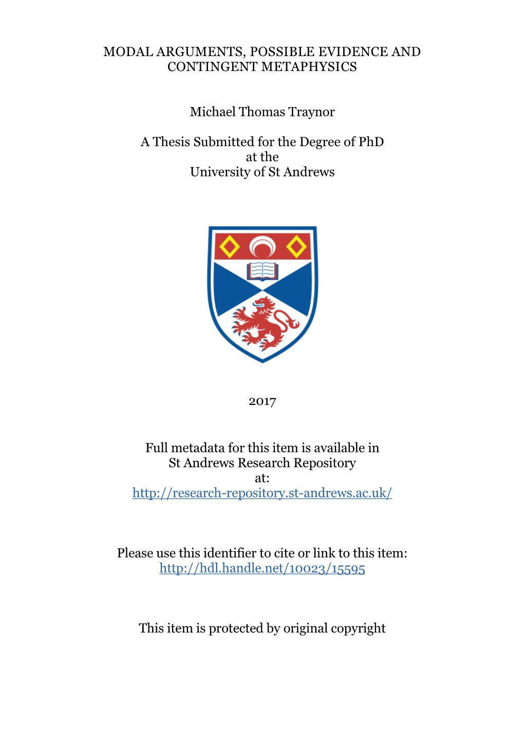 Michael Traynor Phd Thesis