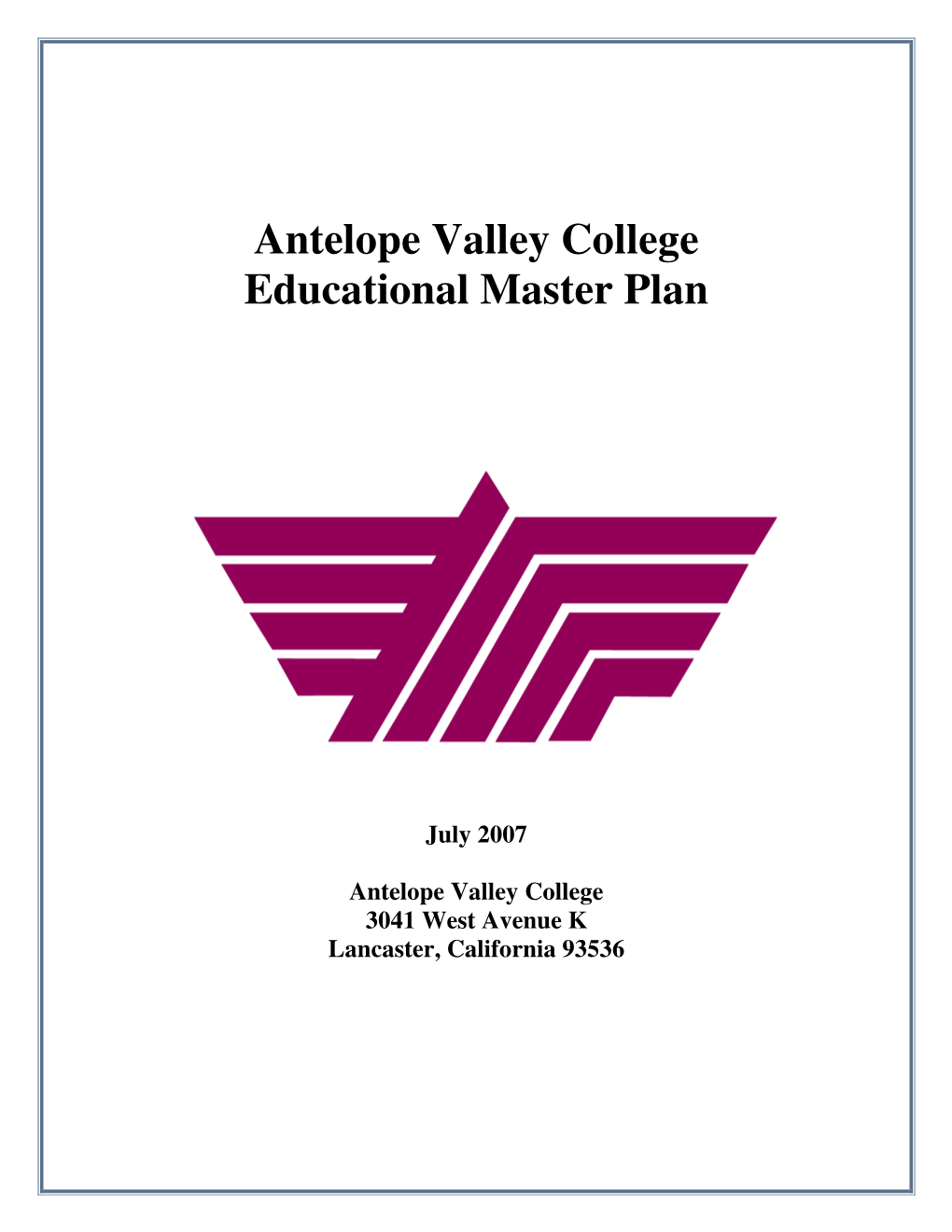 Educational Master Plan 2007