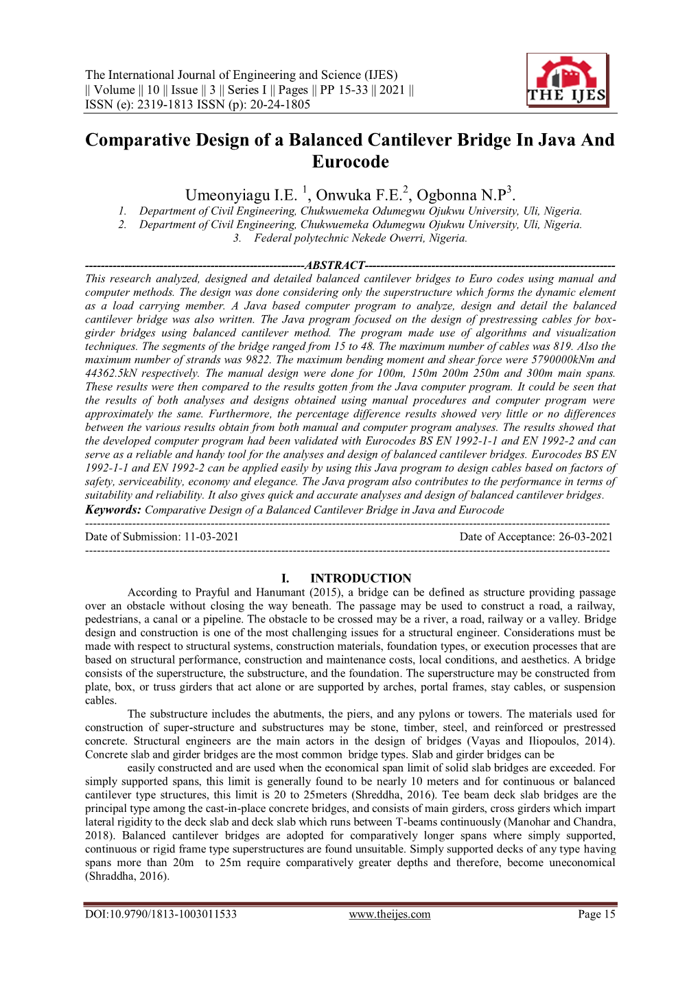 Comparative Design of a Balanced Cantilever Bridge in Java and Eurocode