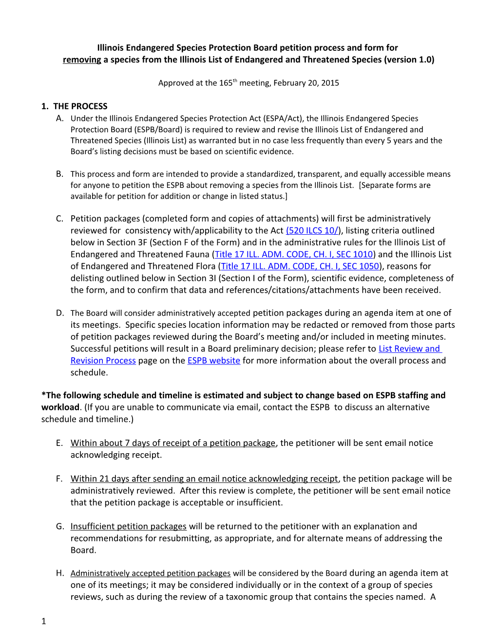 FINALV1.0 ESPB Petition Process+Form for REMOVING Species022615