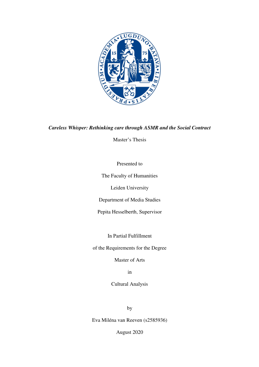 Careless Whisper: Rethinking Care Through ASMR and the Social Contract