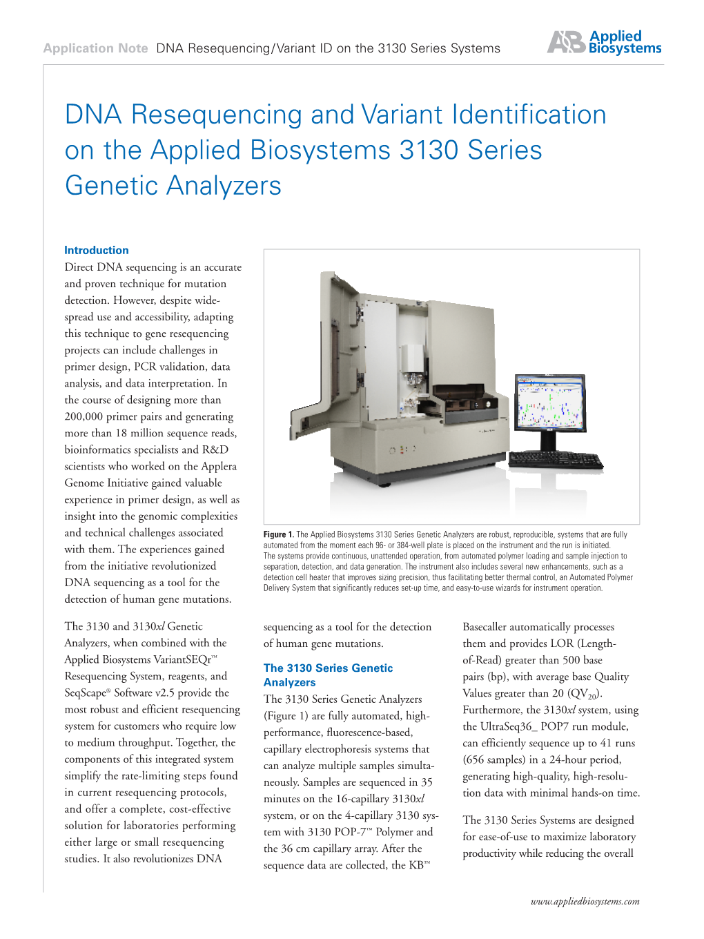DNA Resequencing and Variant Identification on the Applied Biosystems 3130 Series Genetic Analyzers