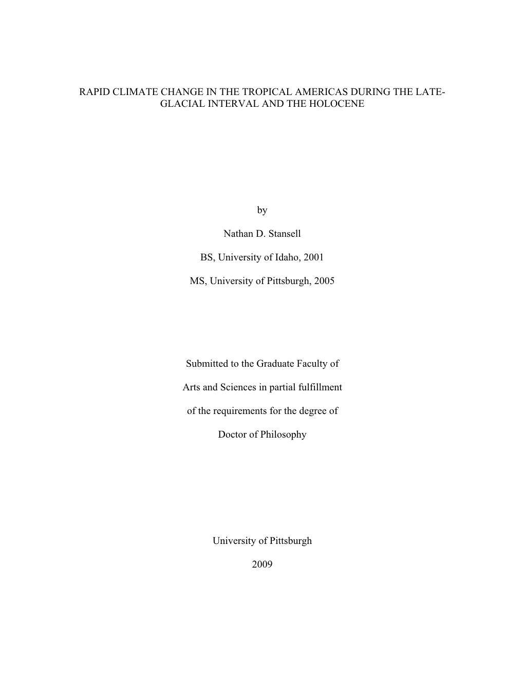 Late-Quaternary Glacial History and Temperature Reconstruction from the Cordillera De Merida, Venezuela