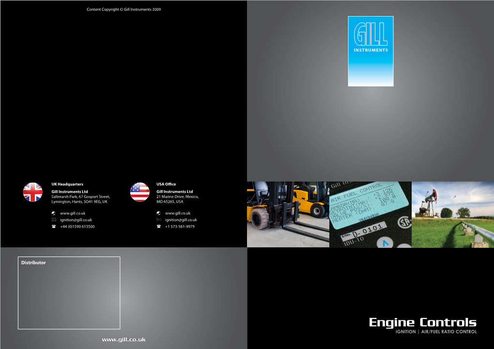 Engine Controls IGNITION | AIR/FUEL RATIO CONTROL About Gill Instruments Product Overview