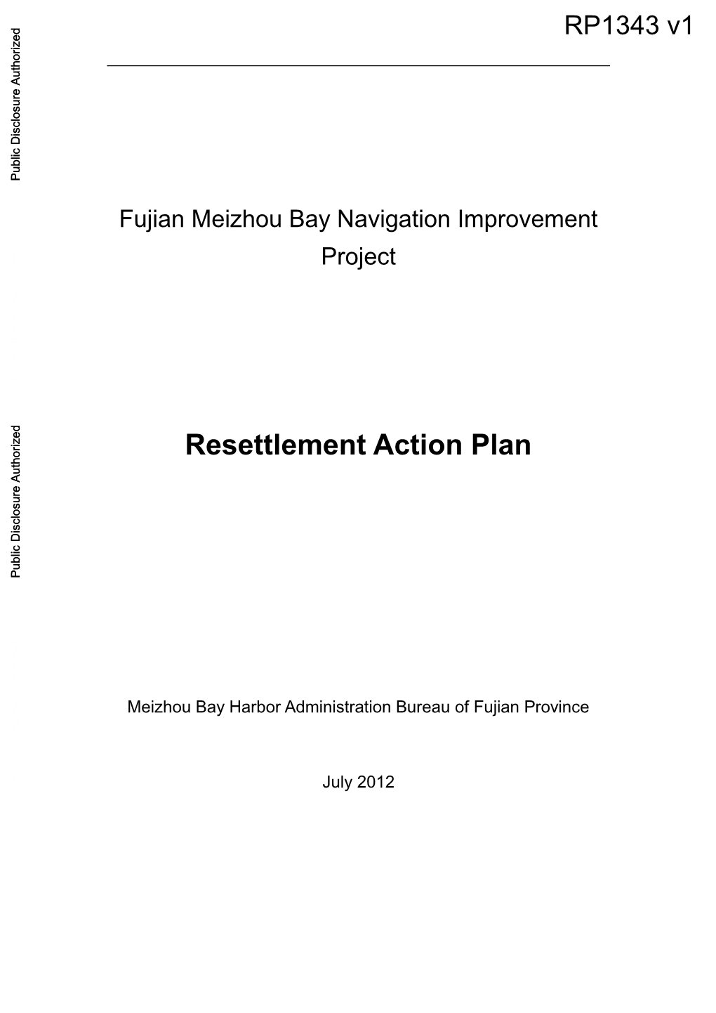 Resettlement Action Plan