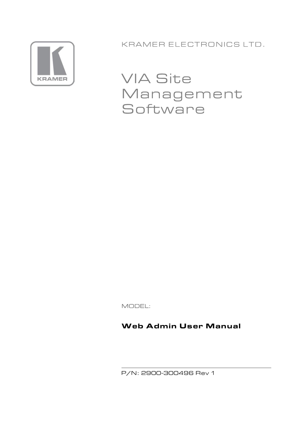 Kramer Electronics VSM Web Admin User Manual